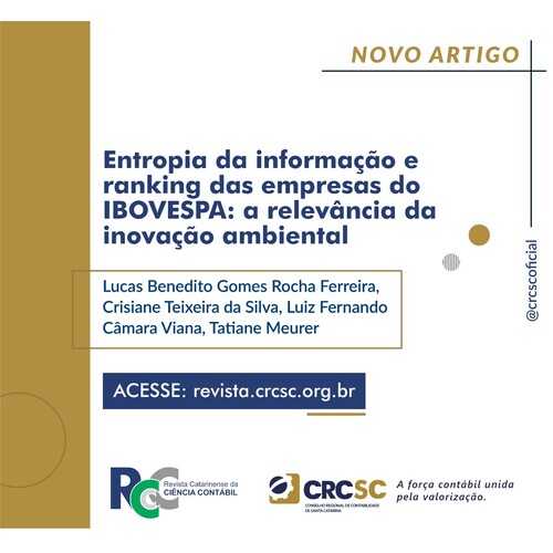 Artigo Revista RCCC: Entropia da informação e ranking das empresas do IBOVESPA a relevância da inovação ambiental