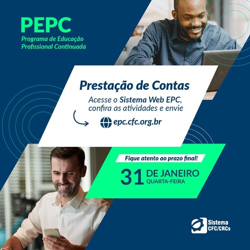 PEPC: profissionais devem realizar a prestação de contas referente ao ano de 2023 até 31 de janeiro