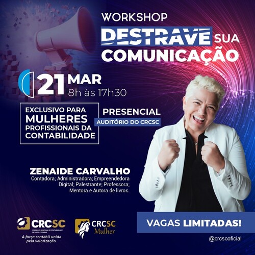 CRCSC promove workshop sobre comunicação, direcionado a mulheres contadoras 